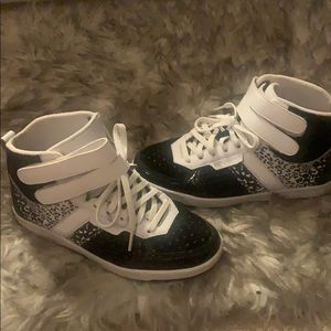 Women’s Black and White Cheetah High top